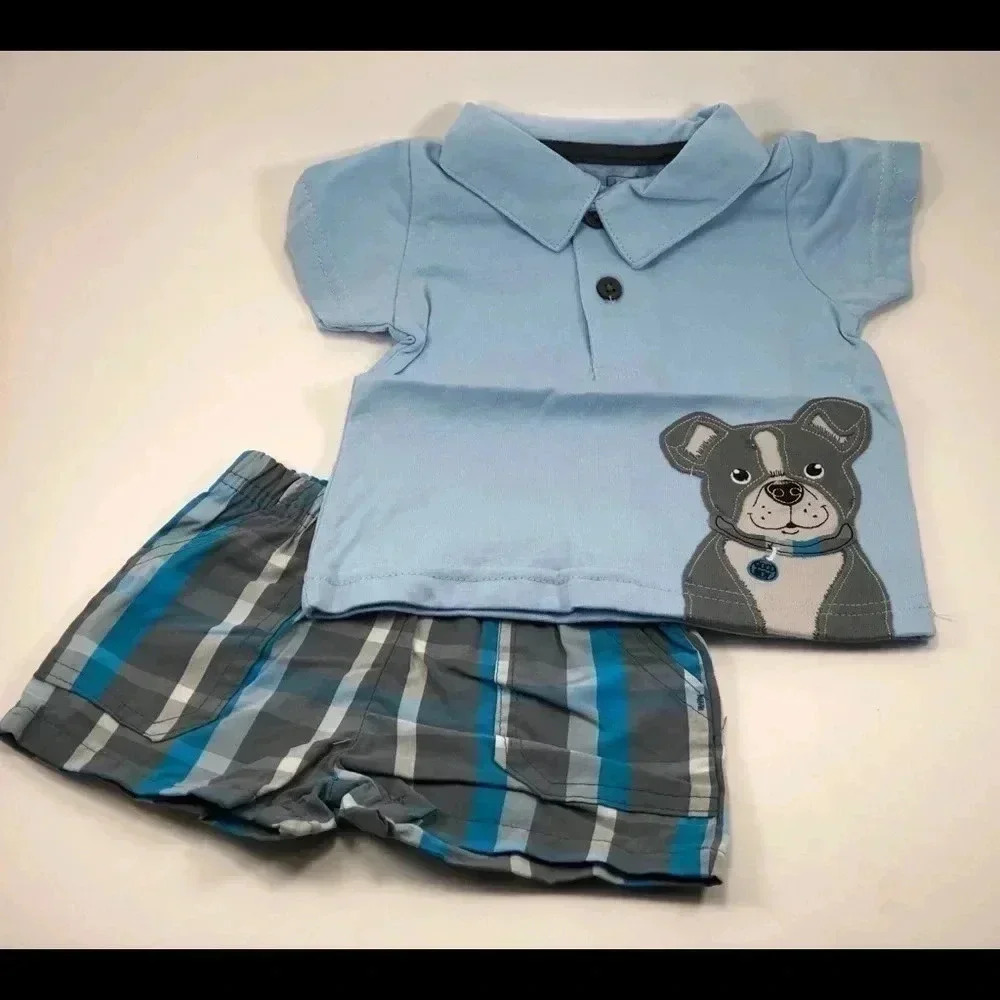 Carter's Plaid Shorts & Collar Shirt Outfit